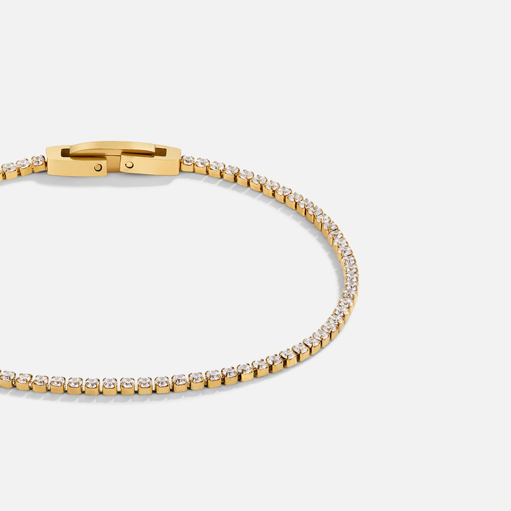 Elegant gold bracelet with sparkling crystals