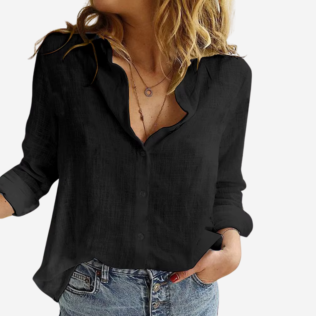 JacobNora AUS – Women's Blouse Made of Linen Blend