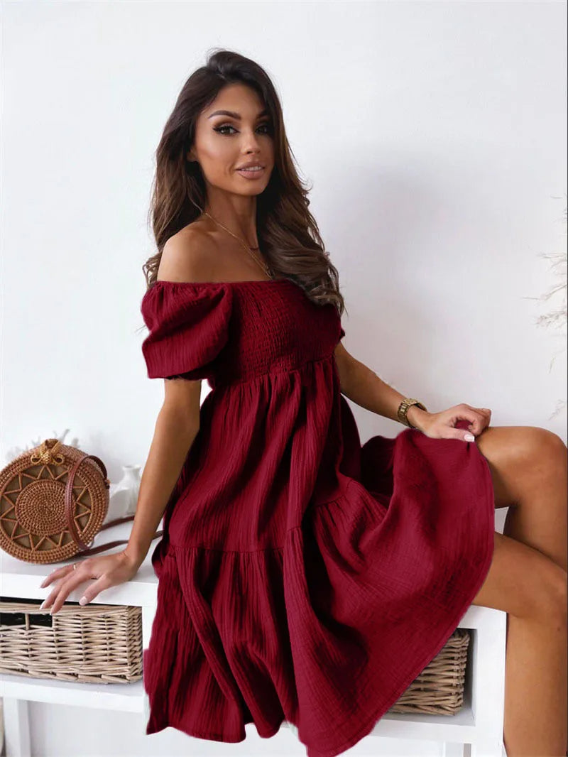 Elegant One-Shoulder Mini Dress for Summer