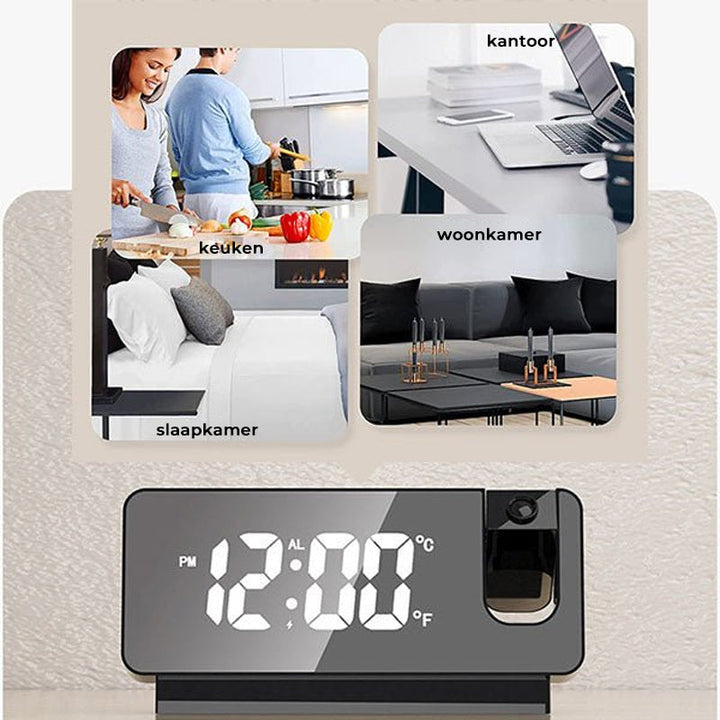 Modern Alarm Clock Projector | Multifunctional Alarm Clock with Projection