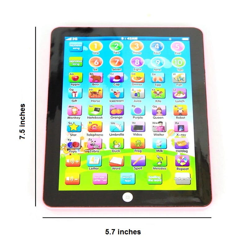 Interactive Learning Tablet for Children with Sounds, Colours and Quiz Function – 7.5 Inches