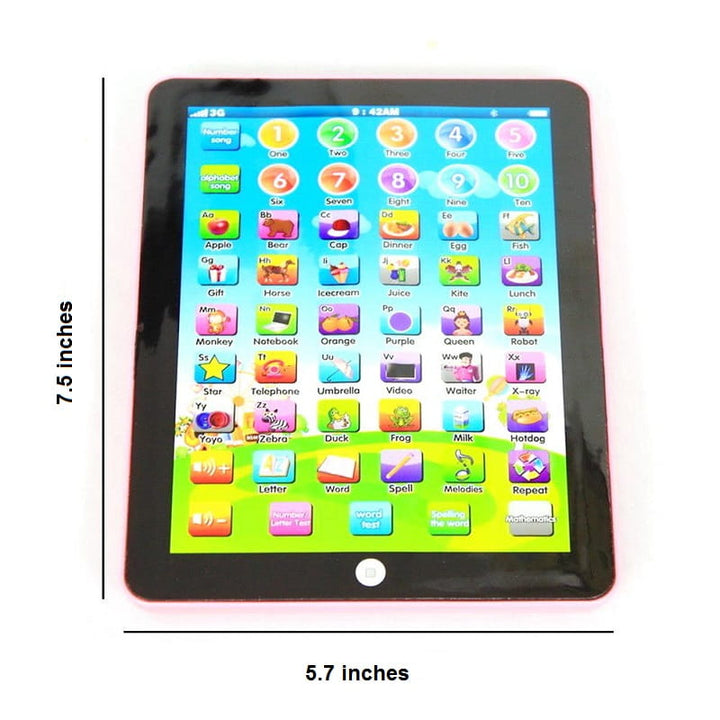 Interactive Learning Tablet for Children with Sounds, Colours and Quiz Function – 7.5 Inches