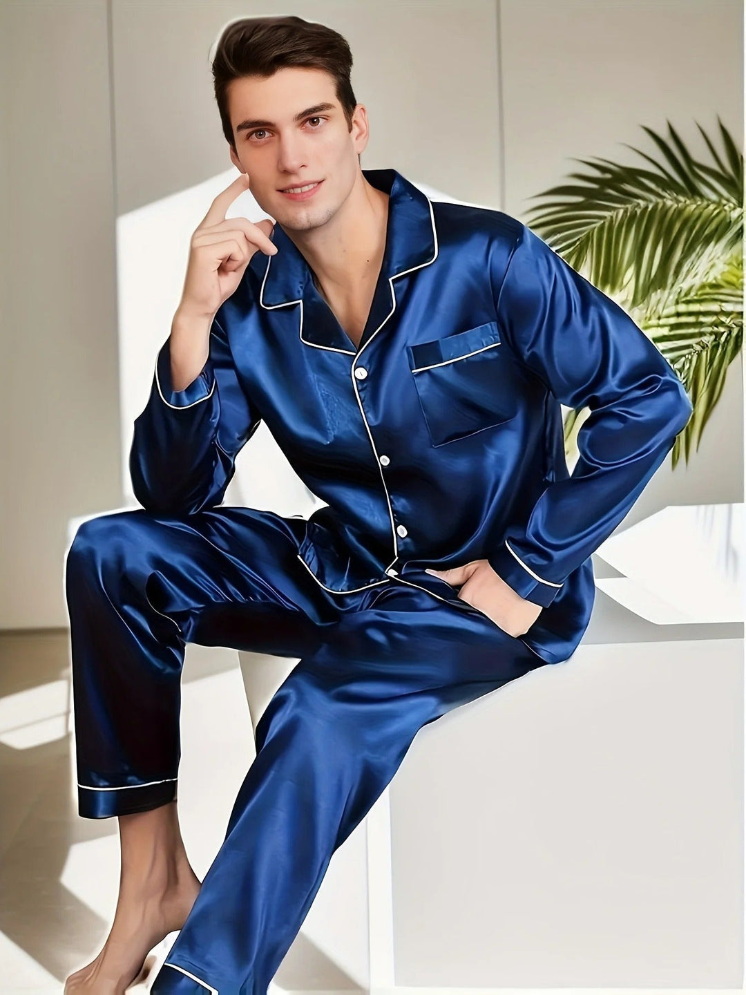 Soft Satin Men's Pyjamas - Adrian