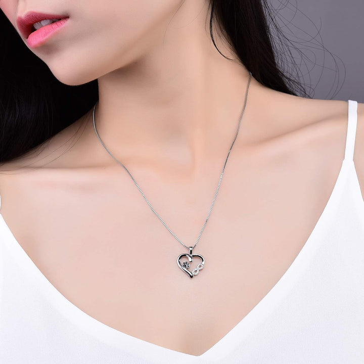 Paw and Heart Pendant with Infinity Charm