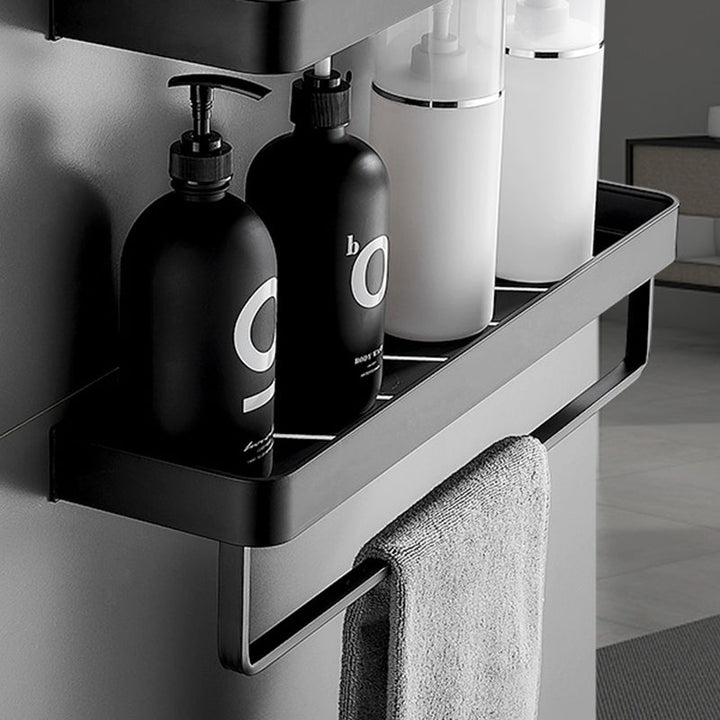 Modern Matte Black Bathroom Set 1/2 - Stainless Steel Bathroom Shelf