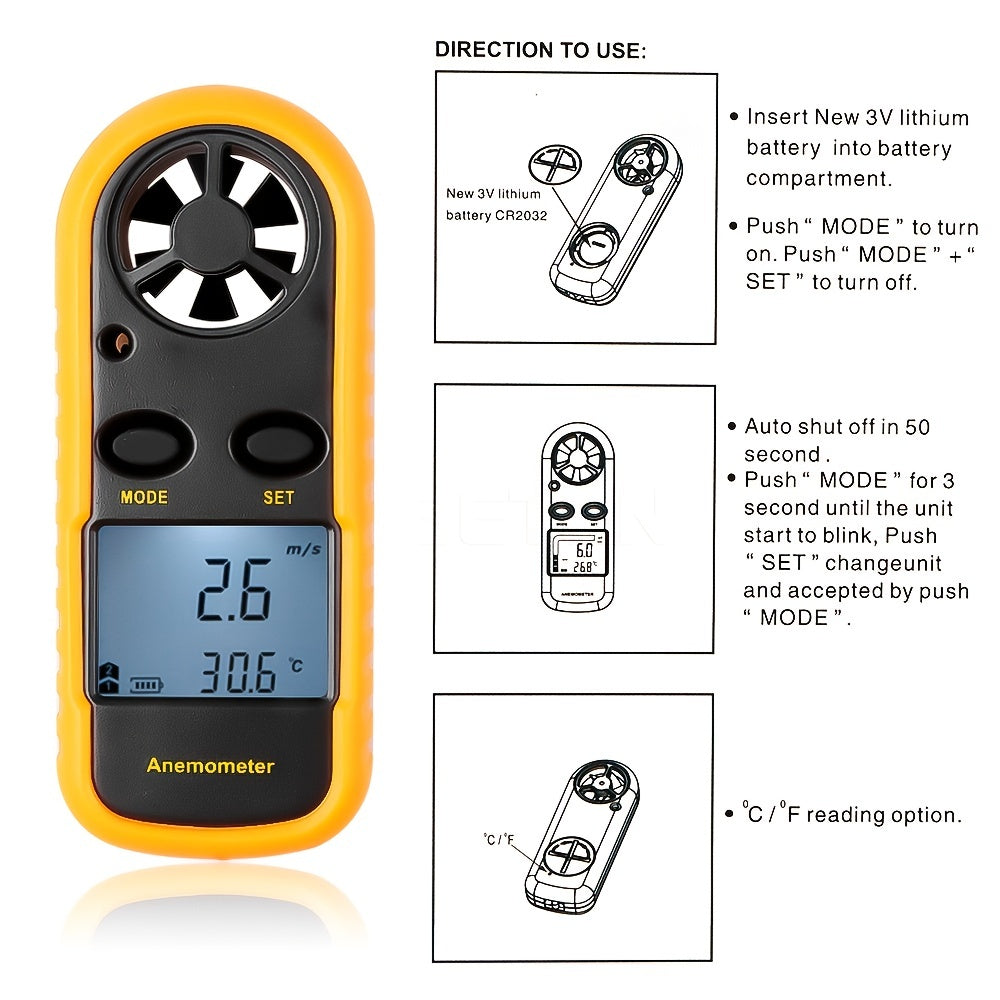 Compact Digital Anemometer – Portable and Precise for Outdoor Measurements