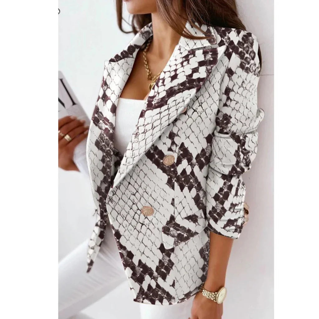 Women's Blazer with Turndown Collar – Stylish and Versatile