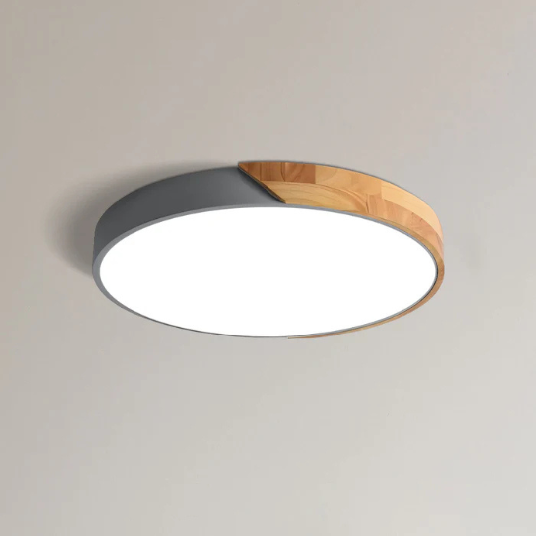 Delos Skandi Wooden Ceiling Lamp | Natural LED Design Light