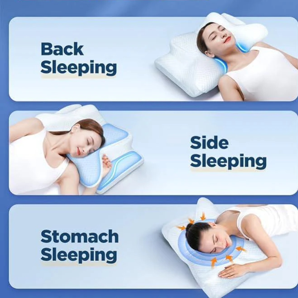 Sleep Apnoea and Snoring Reduction Pillow – Ergonomic Memory Foam Anti-Snoring Pillow for Better Breathing and Deep Sleep Support