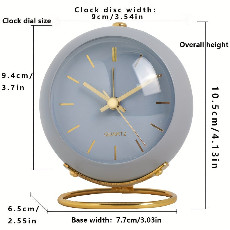 Nordic Silent Desk Clock – Luminous Hands and Metal Frame