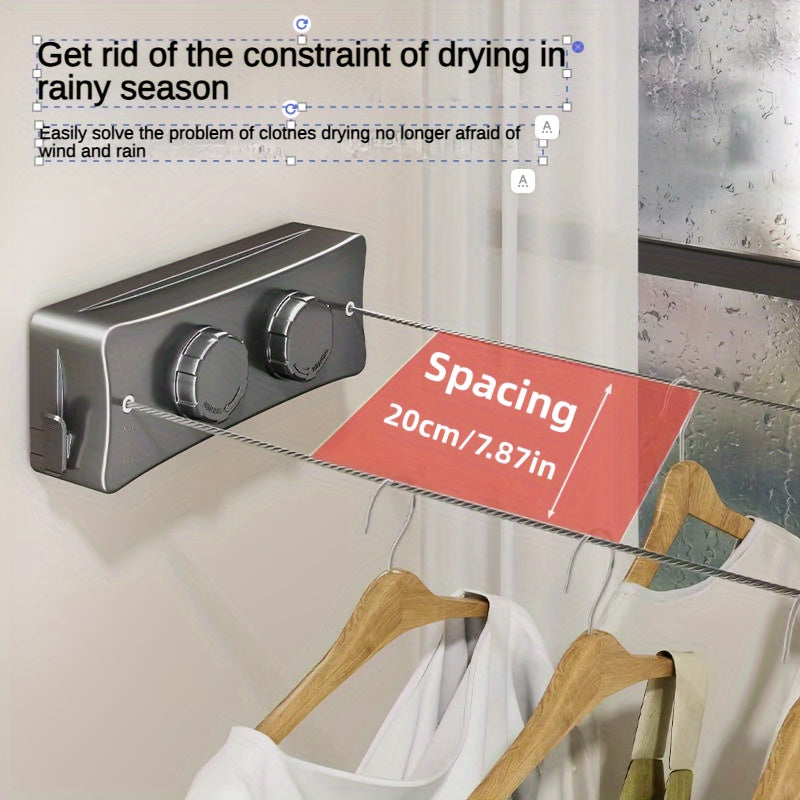 FlexiLine Double Retractable Clothesline for Heavy Loads - Compact, Space-Saving Design
