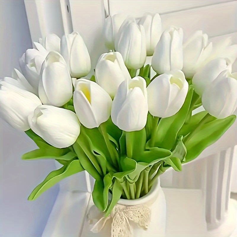 Set mit 15 Realistischen Kunsttulpen – Perfekt für Hochzeiten, Feste und Wohndekoration