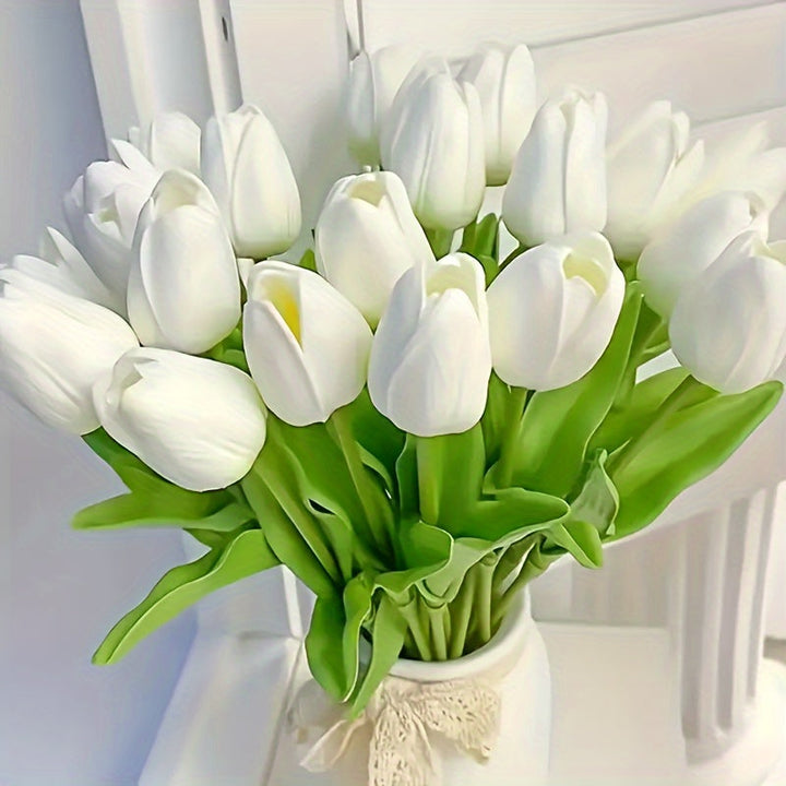 Set mit 15 Realistischen Kunsttulpen – Perfekt für Hochzeiten, Feste und Wohndekoration