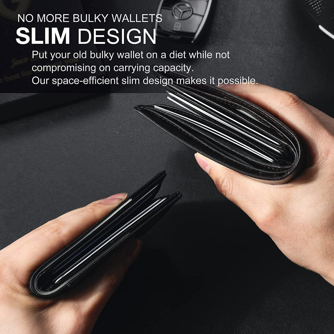 Men's Slim RFID Wallet | Leather Card Holder | Black