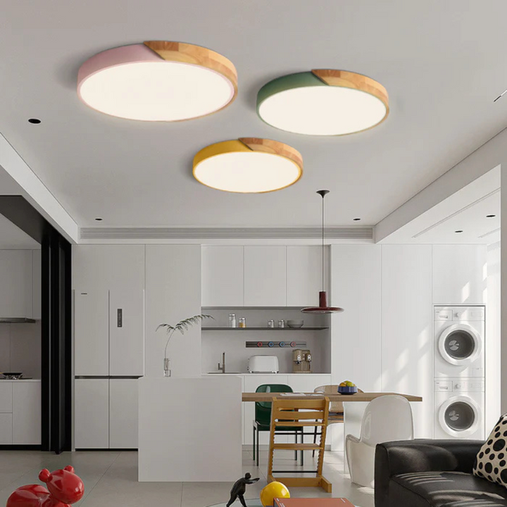 Delos Skandi Wooden Ceiling Lamp | Natural LED Design Light