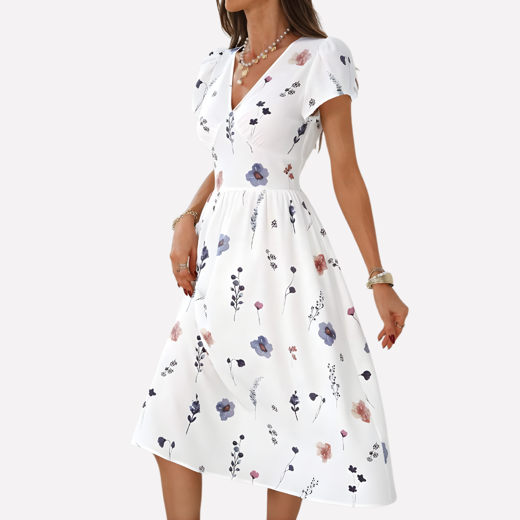Women’s V-Neck Dress with Pockets