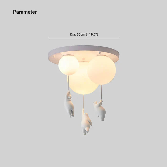 Kids' Ceiling Lamp with Bear and Ball | CloudBear