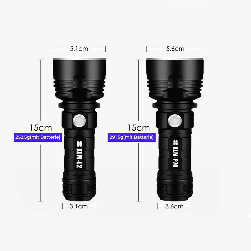 Wasserdichte LED-Taschenlampe mit hoher Leistung