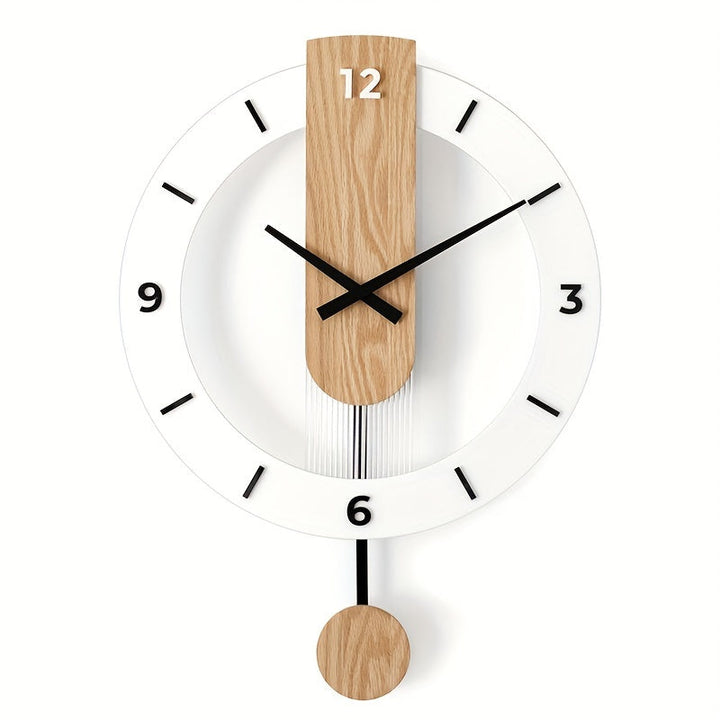 Creative Wood and Acrylic Pendulum Wall Clock – Elegant, Silent Decoration