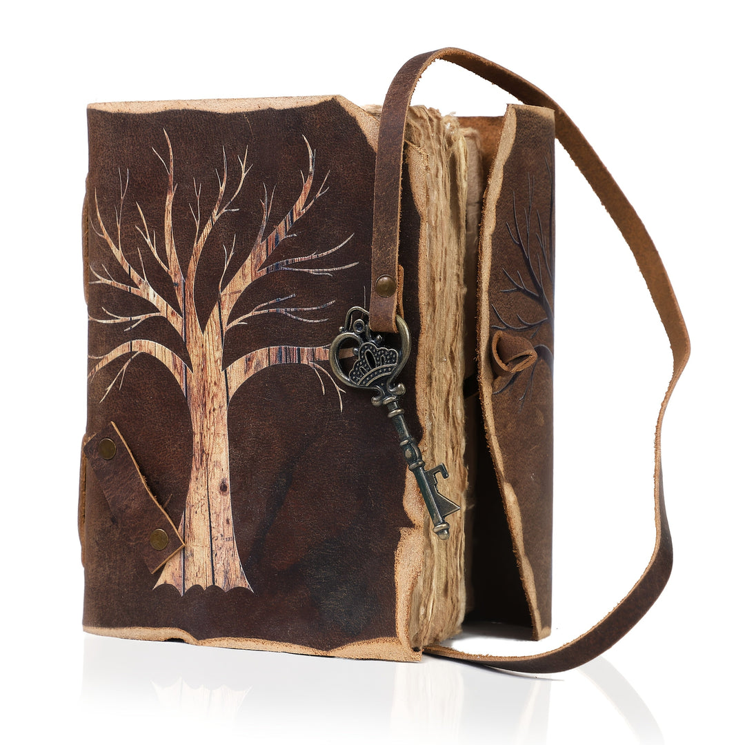 Handmade Vintage Notebook with Leather Look and Lock Closure – For Creative Minds