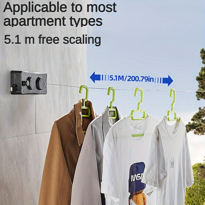 FlexiLine Double Retractable Clothesline for Heavy Loads - Compact, Space-Saving Design