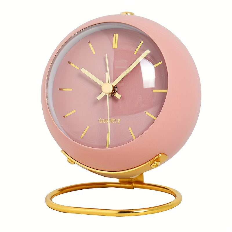 Nordic Silent Desk Clock – Luminous Hands and Metal Frame