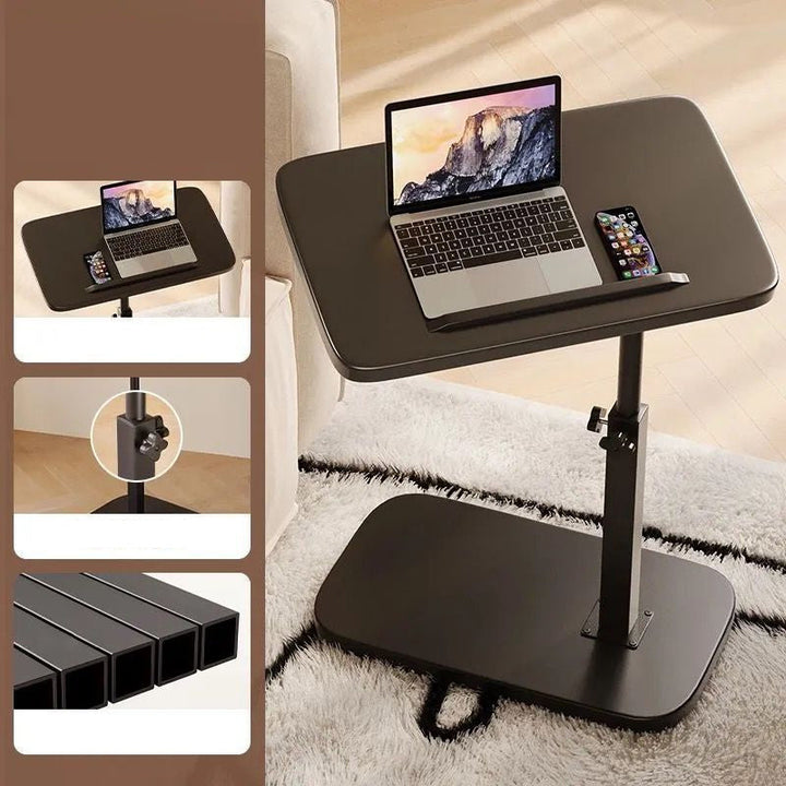 Height-Adjustable Rolling Laptop Desk with 360° Rotating Tabletop, 45–80 cm, 30 kg Load Capacity