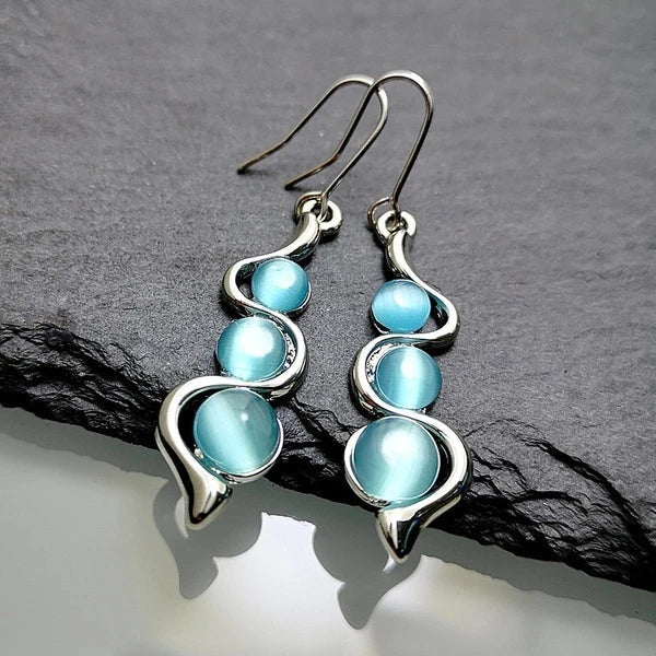 Elegant Blue Cubic Zirconia Earrings