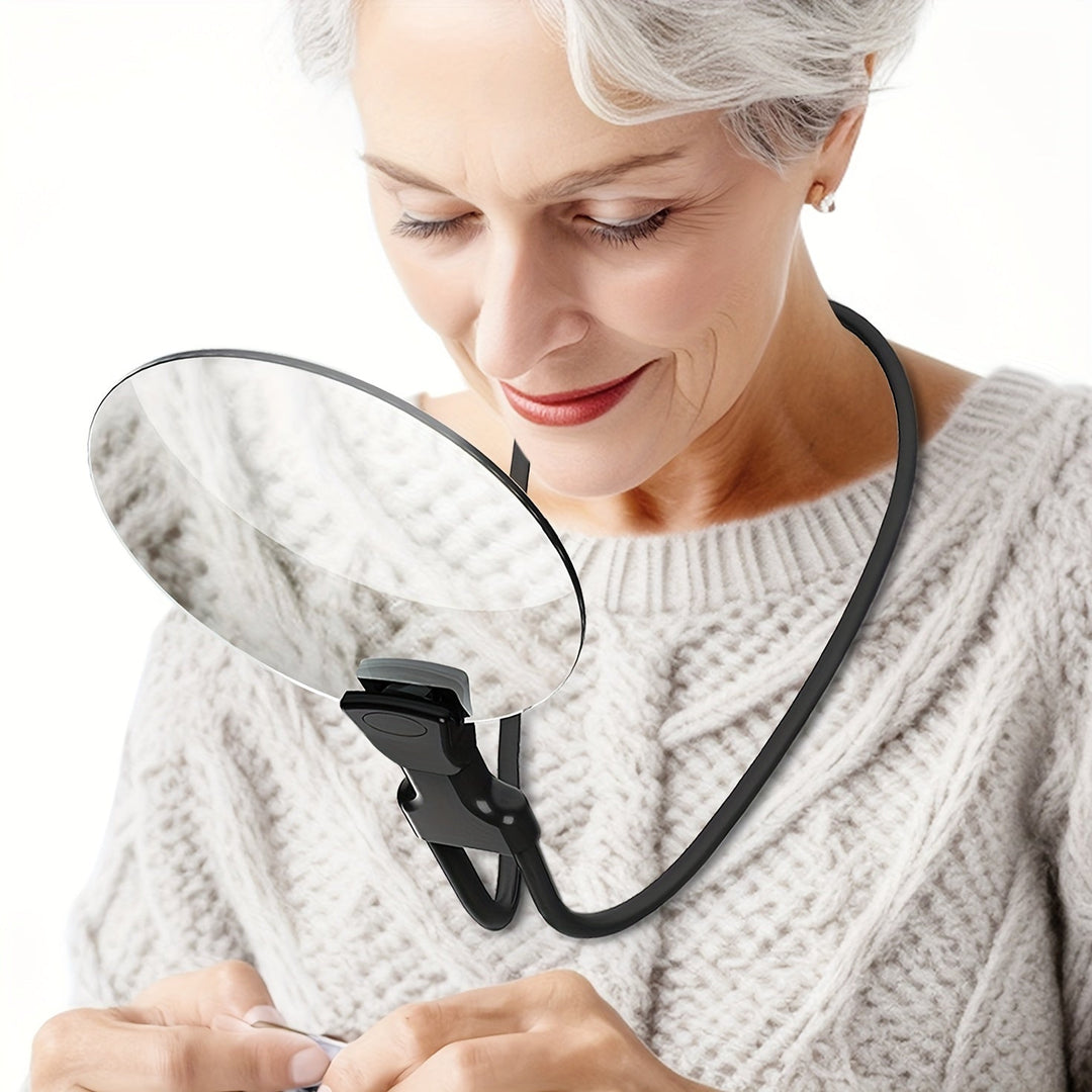Hands-Free Magnifying Glass with Neck Cord - 5X Magnification for Reading