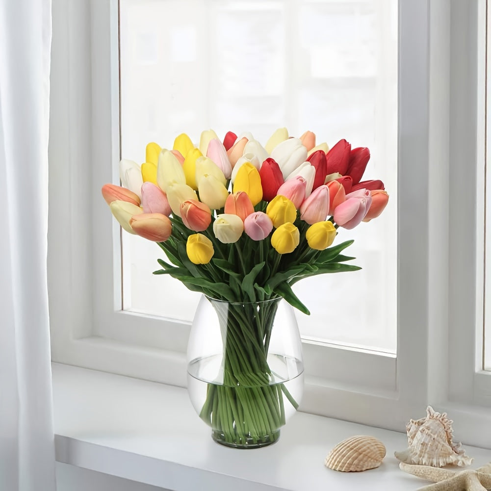 Set mit 10 realistischen Tulpen – Perfekt für Hochzeiten und Wohndekoration