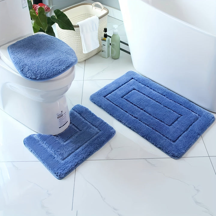 Set of 3 Ultra-Fine Fibre Bath Mats – Quick-Drying and Absorbent