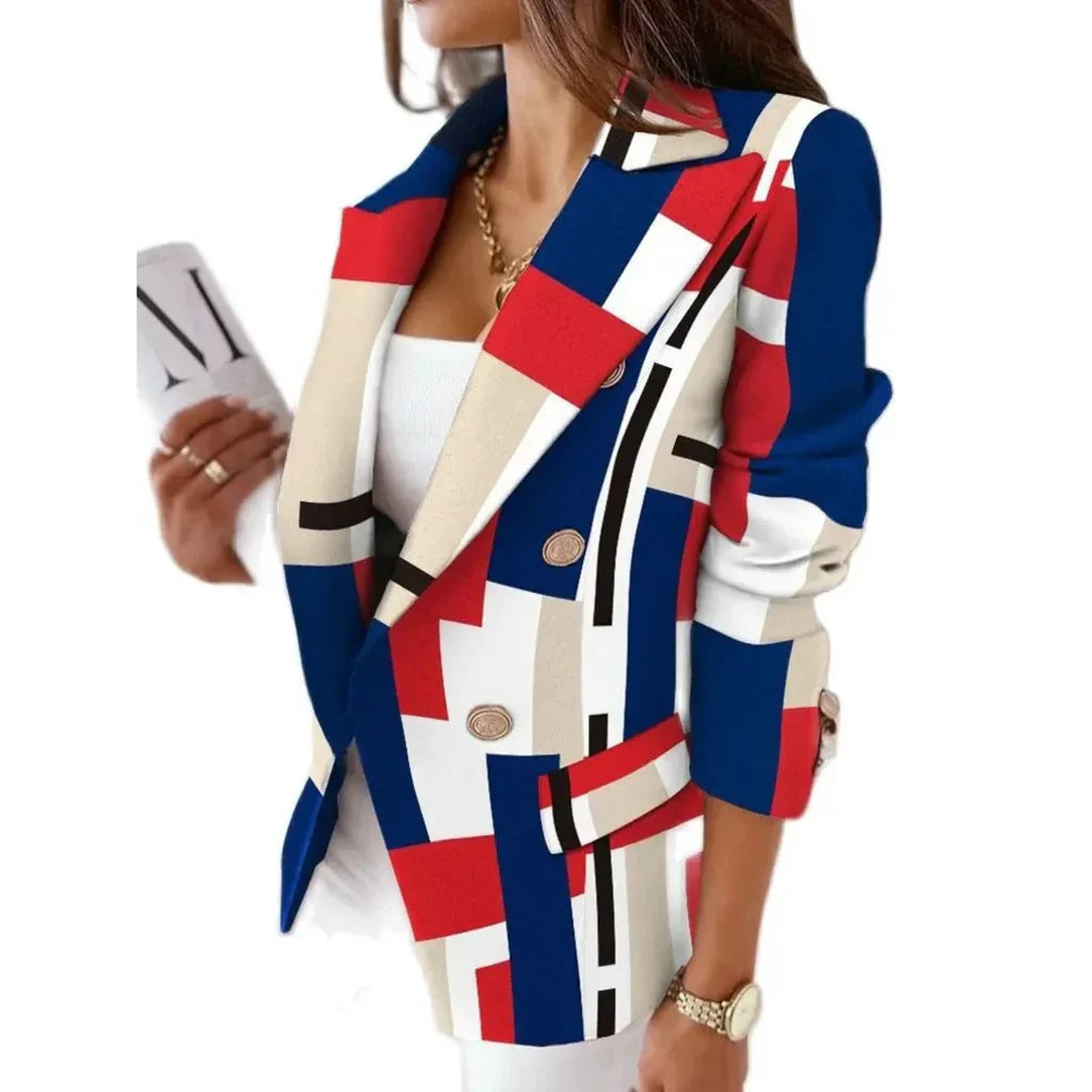 Women's Blazer with Turndown Collar – Stylish and Versatile