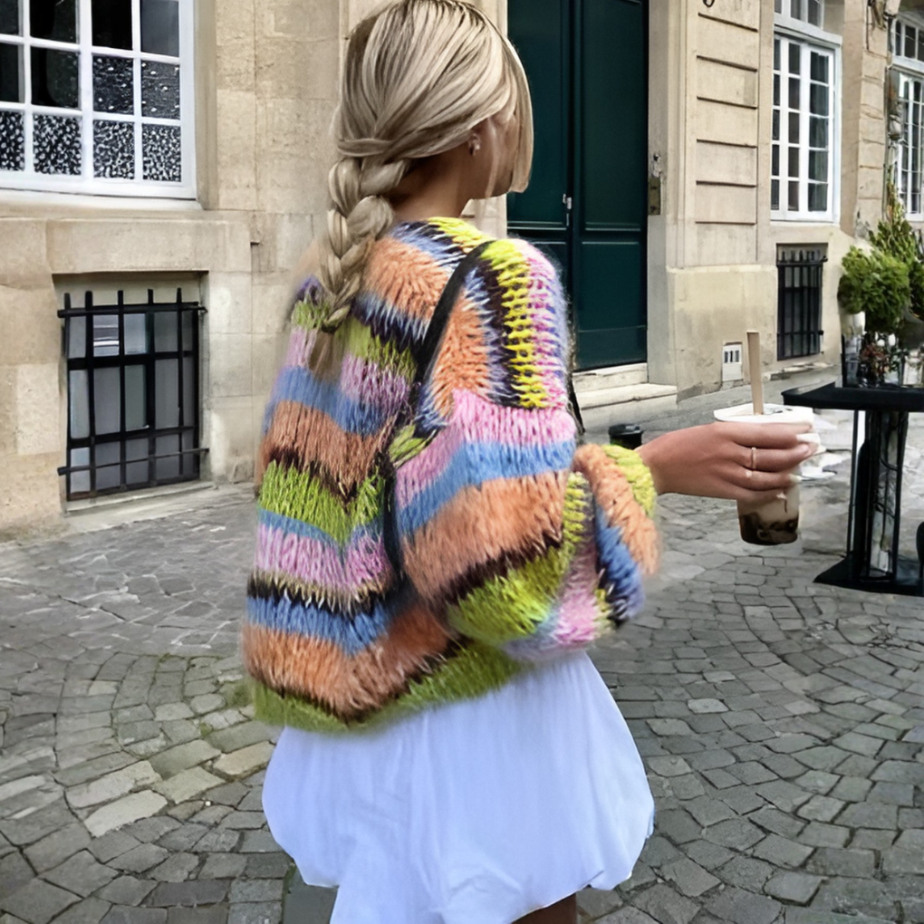 Women’s Striped Open Front Cardigan