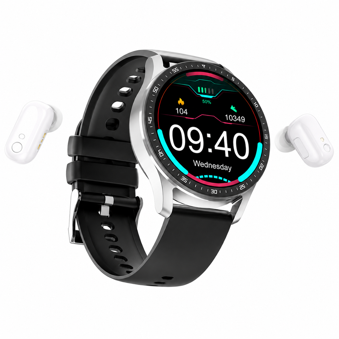 PrestigeTrack EchoWrist | Smartwatch mit Bluetooth-Kopfhörern für Fitness- und Gesundheitsüberwachung