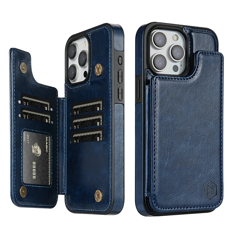 LeatherGuard | Elegant Leather Case with Card Compartments and Magnetic Closure | Vanero