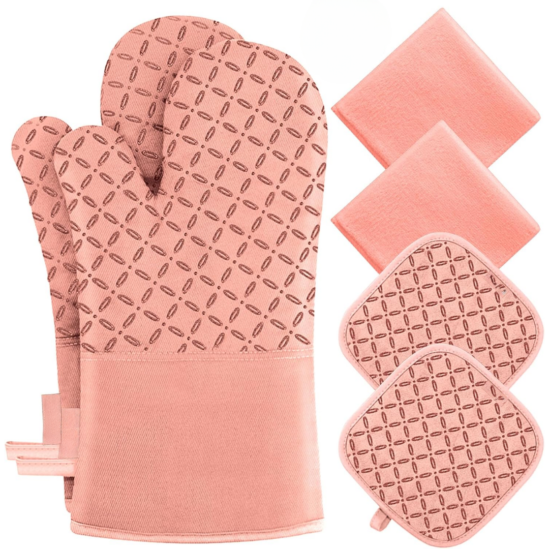 6-Piece Heat-Resistant Oven Glove and Pot Holder Set