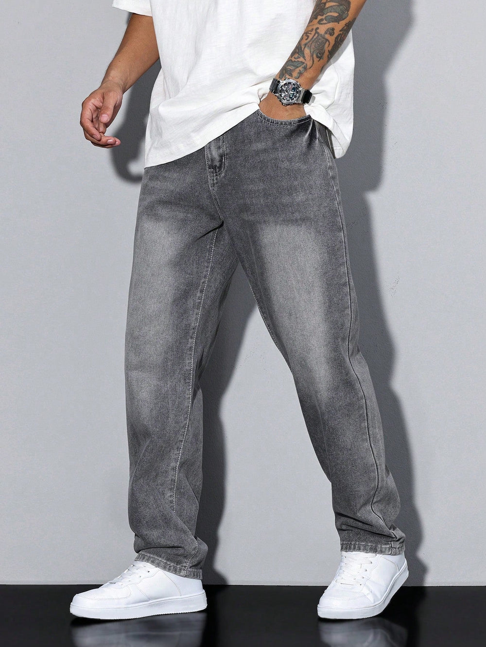 Baggy Jeans - Wide Denim Trousers with a Washed Look