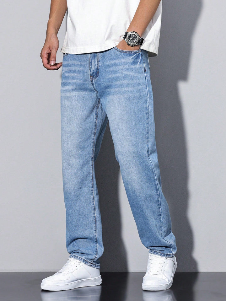 Baggy Jeans - Wide-Cut Denim Trousers in a Used Look