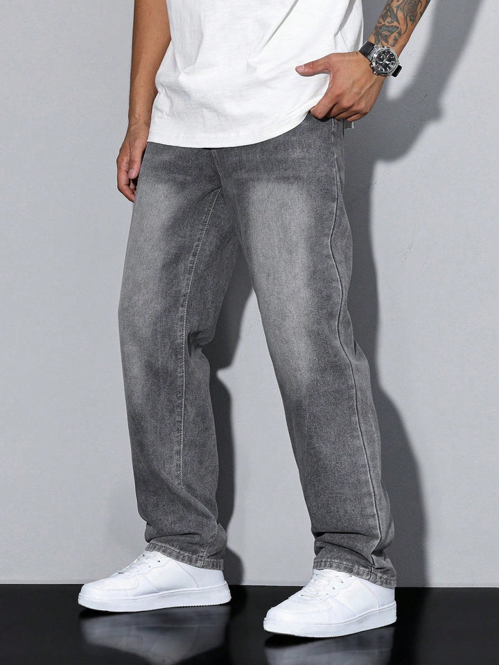 Baggy Jeans - Wide-Cut Denim Trousers in a Used Look