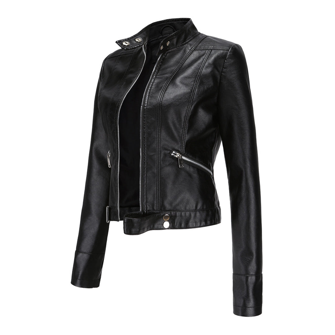 Classic Women's Leather Jacket with Timeless Style