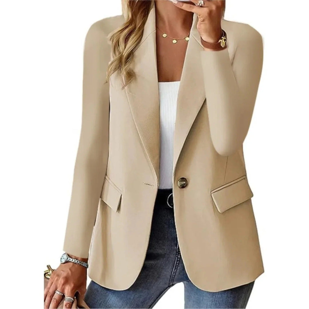 Women's Casual Solid Blazer – Elevate Your Style with Timeless Elegance