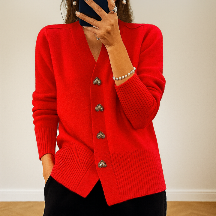 Cozy V Neck Knitted Cardigan
