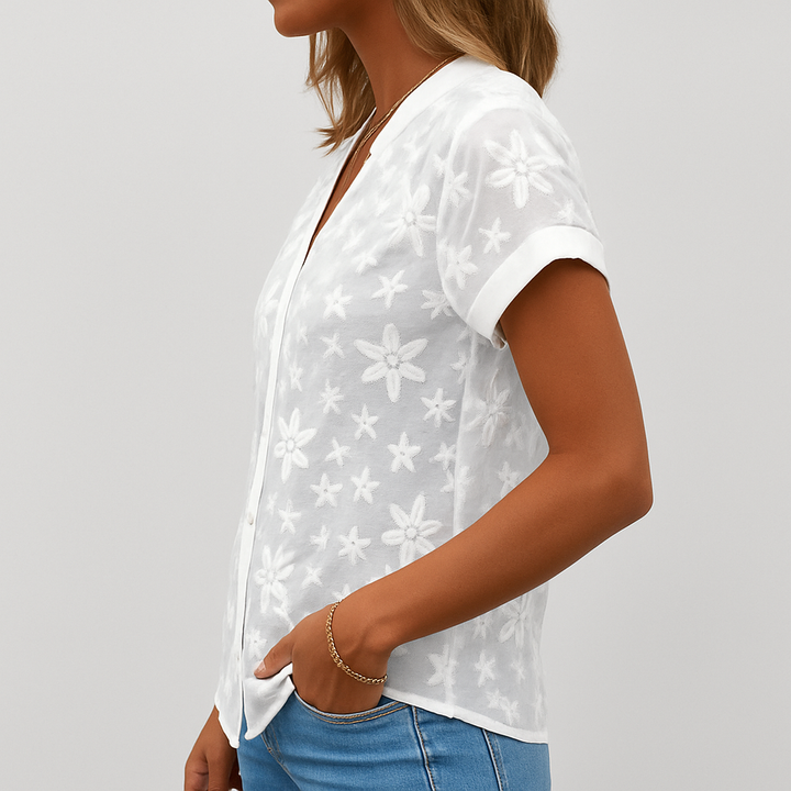 Women’s Short‑Sleeve Floral Blouse