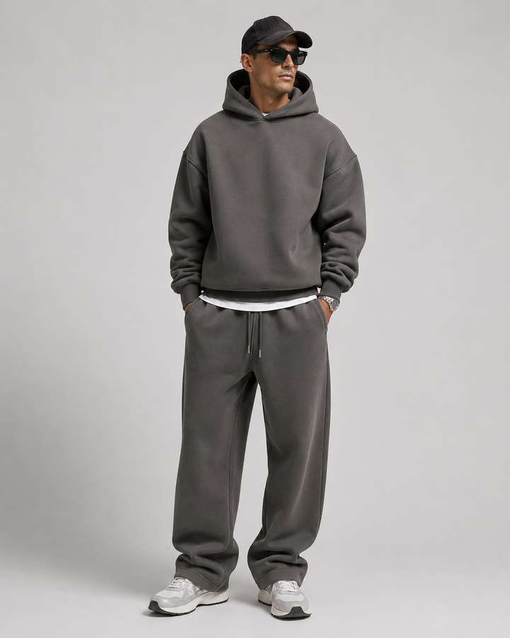 Men's Hoodie & Jogger Set - Soft Cotton Blend, Relaxed Fit
