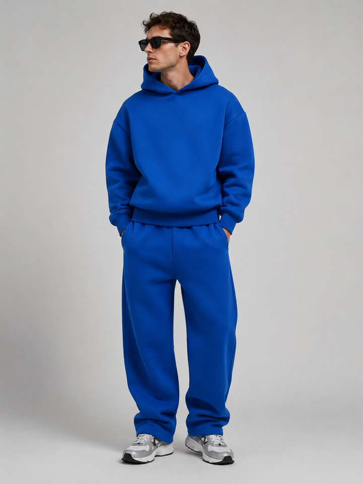 Men's Hoodie & Jogger Set - Soft Cotton Blend, Relaxed Fit