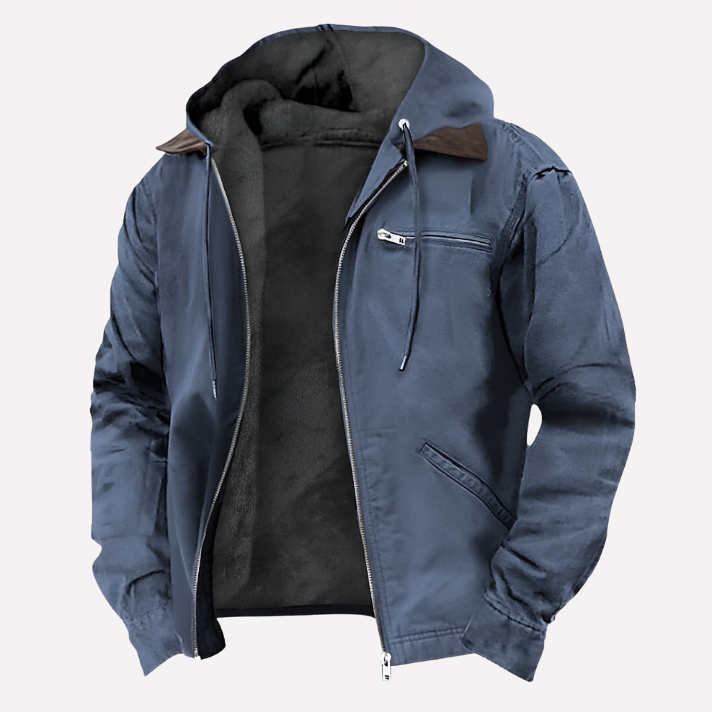 Men’s Outdoor Hooded Jacket with Zipper Pockets
