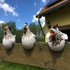 Whimsical Rooster Fence Ornaments