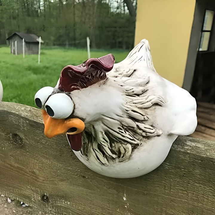 Whimsical Rooster Fence Ornaments