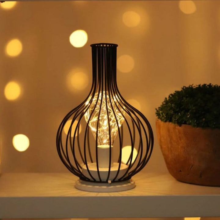 Wireless Table Lamps with Black Metal Lampshades