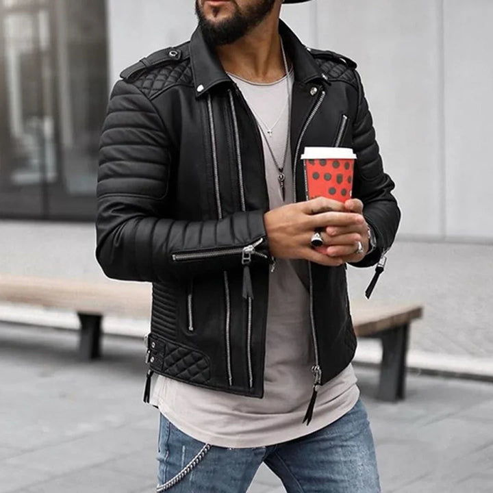 Timeless and Robust Men's Leather Jacket